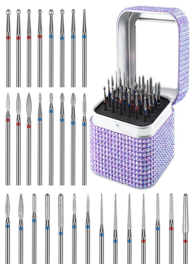 Rolokit 30PCS Nail Drill Bits Set with Holder Case, Professional 3/32 Inch Diamond Cuticle Nail Bits Kit for Nail Drill Machine, Manicure Pedicure Remover Tools Efile Tip for Acrylic Gel Nails, Salon Home - Image 1