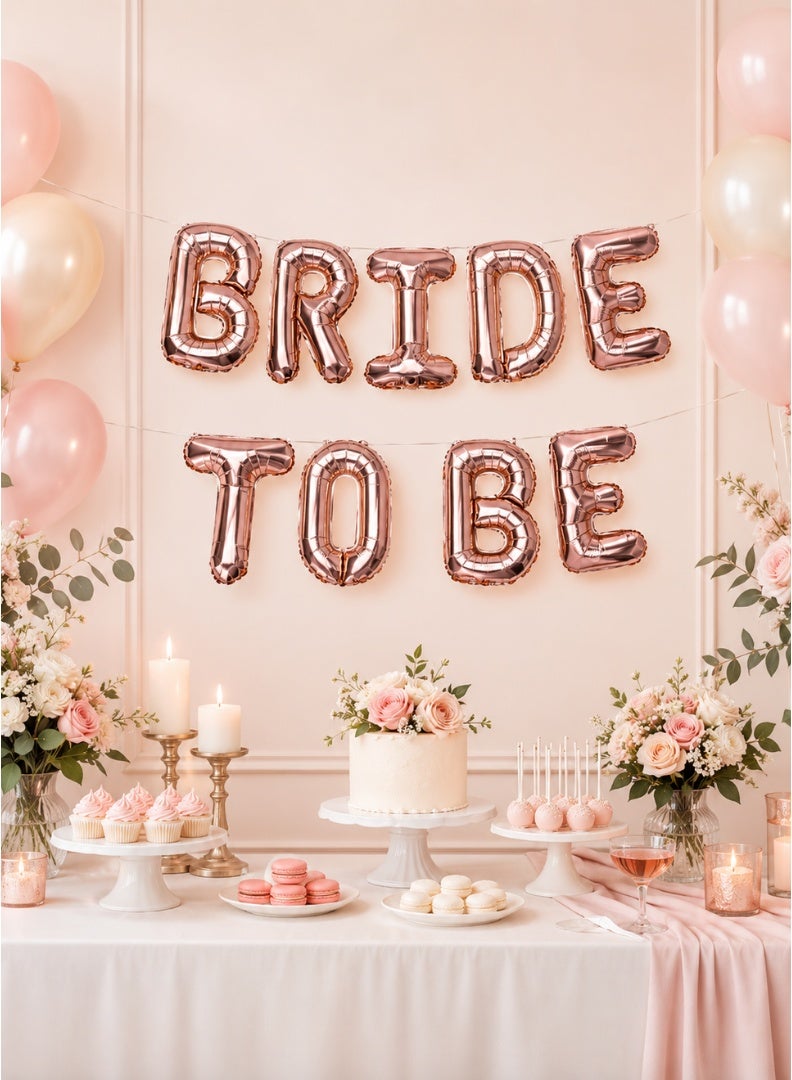 Party Time Bride To Be Foil Balloon Banner Rose Gold Party Decoration Set Bridal Shower Engagement Decor - Image 3