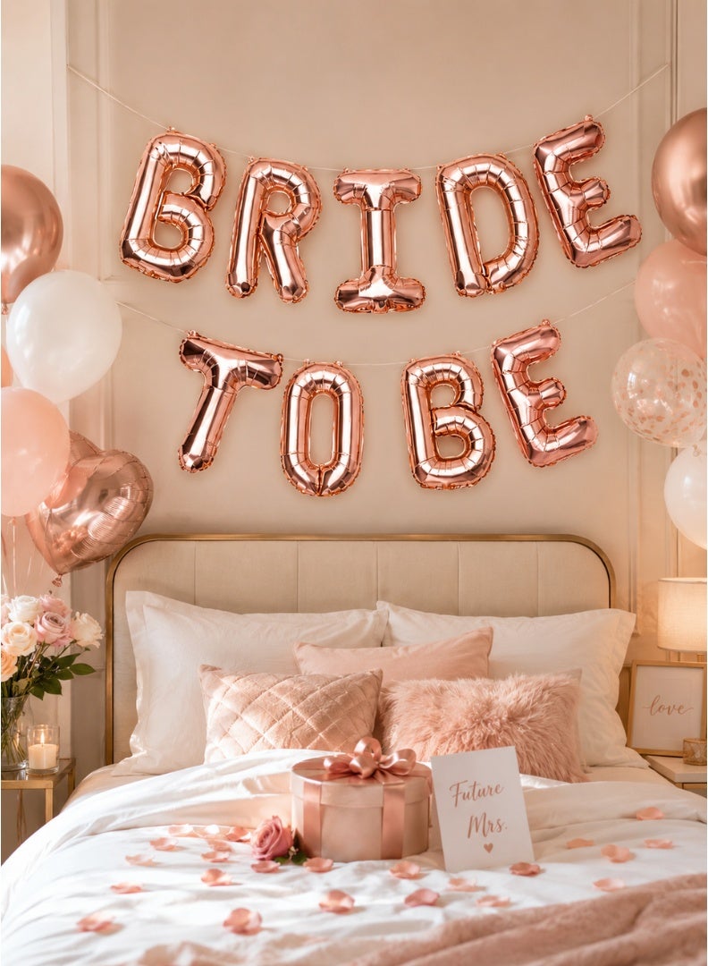 Party Time Bride To Be Foil Balloon Banner Rose Gold Party Decoration Set Bridal Shower Engagement Decor - Image 4
