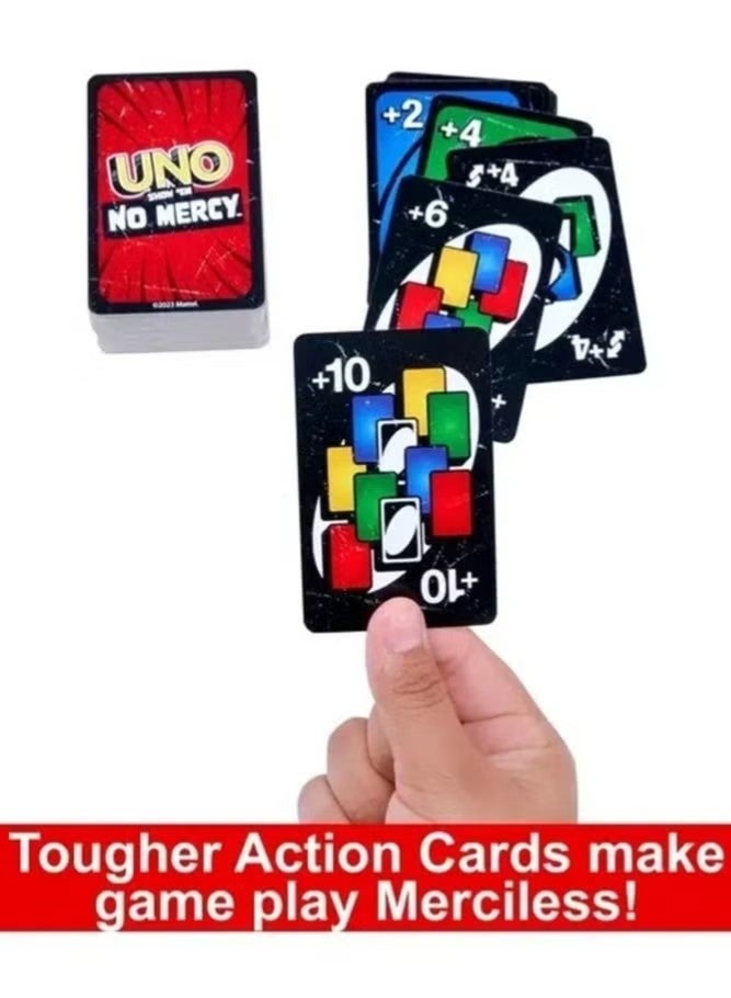 لعبة بطاقات UNO Show Em No Mercy - طاولة حفلات جديدة للترفيه العائلي ألعاب UNO - جامحة للأطفال من 2 إلى 10 لاعبين، من عمر 7 سنوات فما فوق - Image 4