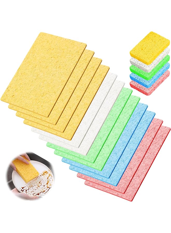 Zaboon Nonscratch Scrub Sponges 12Pcs Durable Kitchen Sponges Dishwashing Scrubber Allpurpose Scrubbing Sponge For Cleaning Kitchen Cookware Household Bathroom Car - Image 1