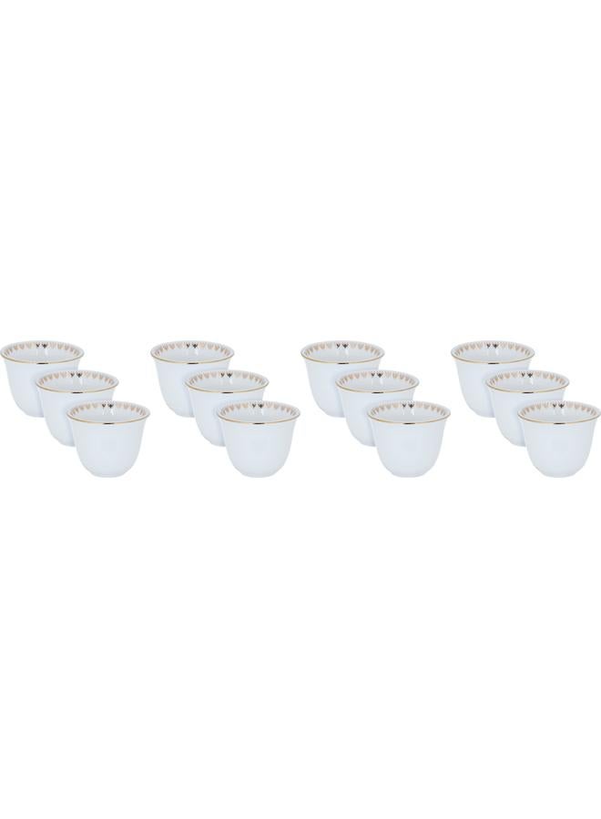 السيف  طقم فناجين قهوة بورسلين 12 قطعة باللون الأبيض - Image 1