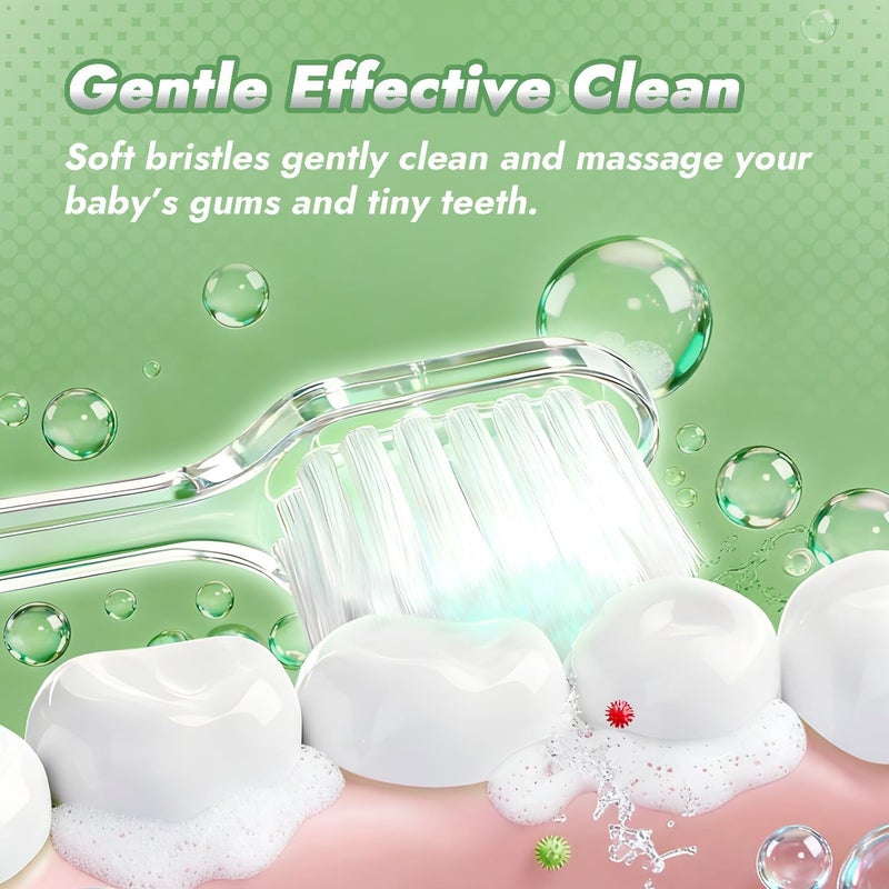 Papablic Toddler Sonic Electric Toothbrush Kids for Ages 1-3 Years, Baby Electric Toothbrush with Cute Dino Cover and Smart LED Timer, 4 Brush Heads (Max) - Image 4