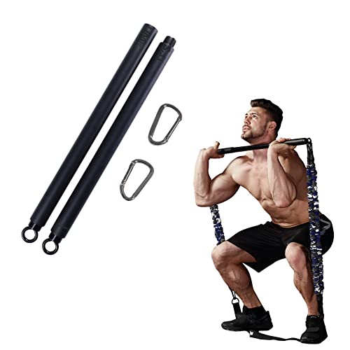 INNSTAR Home Gym workout bar 38" Black Max Load 800lb for Resistance Bands Training Full Body Exercise Power Lifting Fitness Bar with Carabineer Clips - Image 1