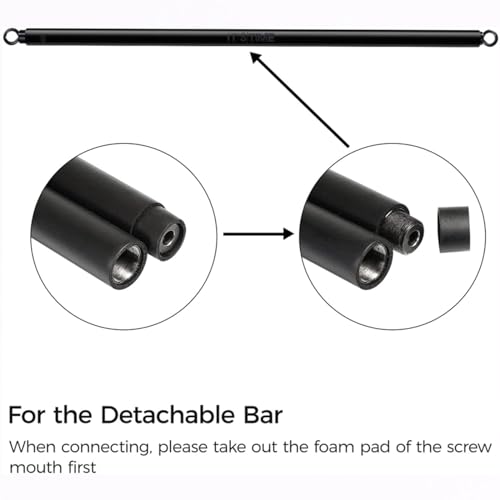 INNSTAR Home Gym workout bar 38" Black Max Load 800lb for Resistance Bands Training Full Body Exercise Power Lifting Fitness Bar with Carabineer Clips - Image 3