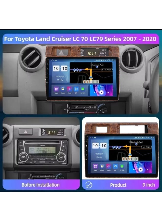 Vierex Android Car Stereo Screen For Toyota Land Cruiser Pickup LC79 LC70 2007-2020 With Apple Carplay Android Auto Wireless WiFi DSP AHD Camera Included Fast Interface Wood Color (4+32GB Carplay) - Image 2