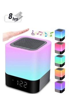 Y&D Night Lights Bluetooth Speaker, Alarm Clock Speaker Touch Sensor Bedside Lamp Dimmable Multi-Color Changing Lamp, MP3 Player, Wireless with  - Image 1