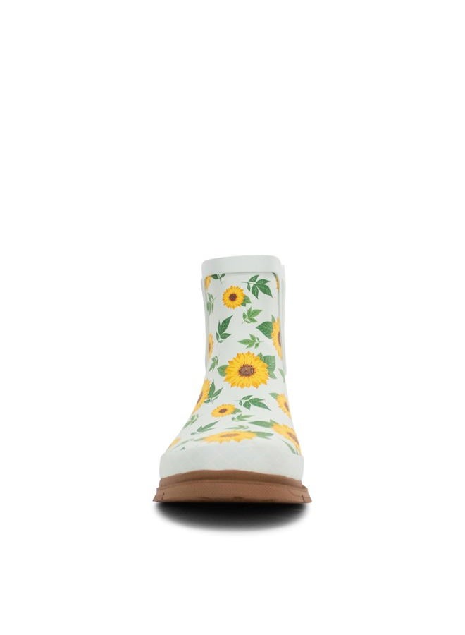 Western Chief Women's Waterproof Chelsea Ankle Rain Boot with Elastic Gore and Rubber Lug Outsole – Stylish and Functional for Rainy Days, Sunflower Check, 8 - Image 4