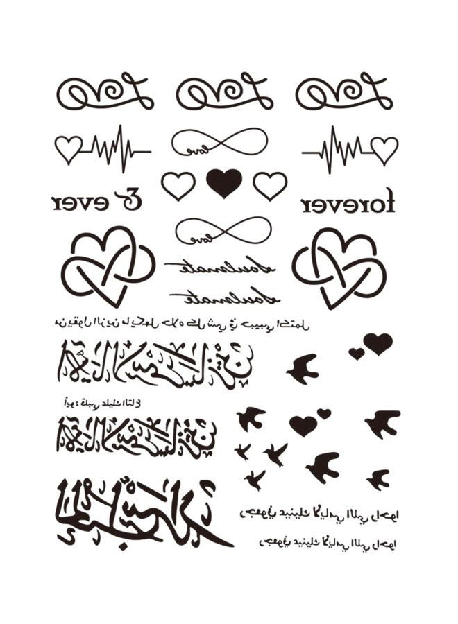 NIBEMINENT 2-Piece Wenshentie Simple Design Tattoo Black - Image 1