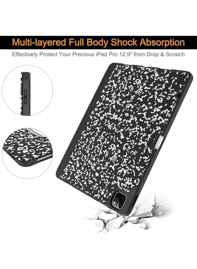 erorex New iPad Air 13 Inch Case (M2) 2024 Ipad Pro 12.9 Case 6 5Th Generation With Pencil Holder(2021 2022 Release) Pencil Charging Plus Auto Wake Sleep Soft Tpu Back Cover Book Black  - Image 4