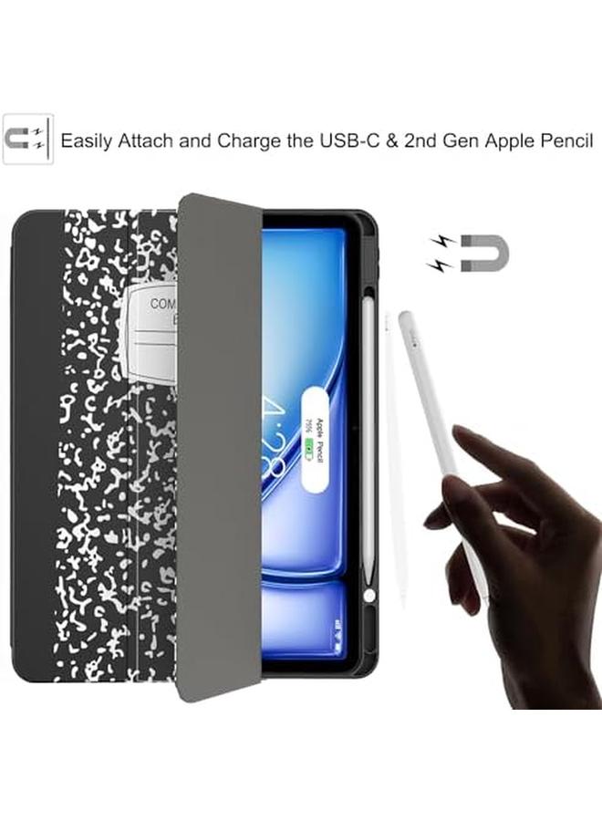 erorex New iPad Air 13 Inch Case (M2) 2024 Ipad Pro 12.9 Case 6 5Th Generation With Pencil Holder(2021 2022 Release) Pencil Charging Plus Auto Wake Sleep Soft Tpu Back Cover Book Black  - Image 3