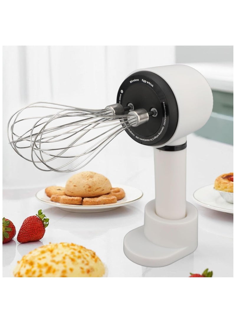 Cordless Hand Mixer – Dual-Head USB Rechargeable Electric Whisk with Stainless Steel Beaters for Baking, Pancakes & Eggs  - Image 1