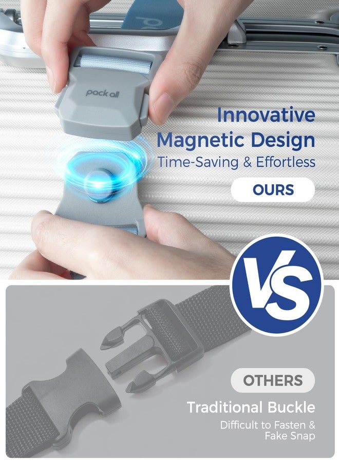 pack all Magnetic Quick-Release Luggage Strap for Travel, Adjustable Suitcase Belt with Anti-Burst Magnetic Buckle, Heavy-Duty Travel Accessories for 18-32 Inch Suitcases (Blue) - Image 2