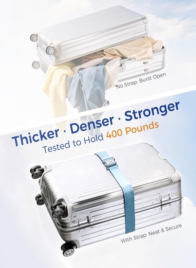 pack all Magnetic Quick-Release Luggage Strap for Travel, Adjustable Suitcase Belt with Anti-Burst Magnetic Buckle, Heavy-Duty Travel Accessories for 18-32 Inch Suitcases (Blue) - Image 3