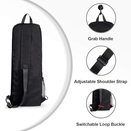 Tangoner Yoga Mat Bag Carrier Side Mesh Zipper Pocket Exterior Wet Compartment Lightweight Waterproof Yoga Bag for Mat (Black) - Image 5