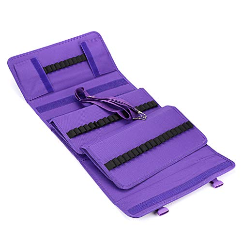 BTSKY New 171 Slots Marker Case Lipstick Organizer-Canvas Markers Holder for Markers and Sketch Markers Purple - Image 4