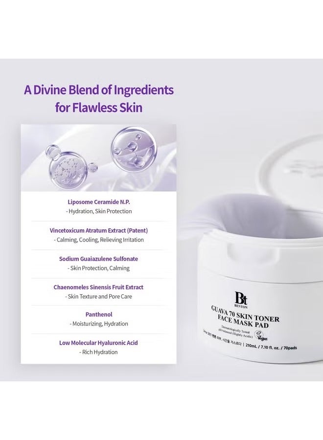 Benton Guava Skin Toner Face Mask 70 Pads - Image 4