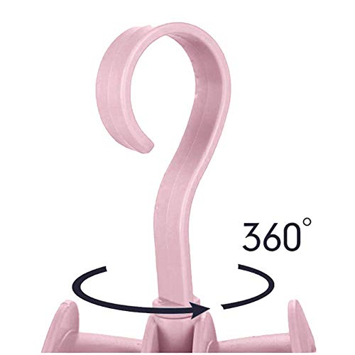 KolorFish Plastic Rotating Handbag Hanger Rack Closet Storage Organizer Hooks for Ladies Bag Belt Tie Scarf (Pink) Pack of 4 - Image 3