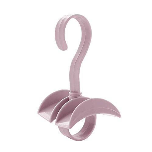 KolorFish Plastic Rotating Handbag Hanger Rack Closet Storage Organizer Hooks for Ladies Bag Belt Tie Scarf (Pink) Pack of 4 - Image 2