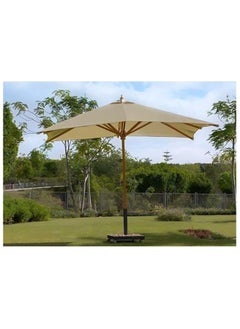 Generic Beech wood polyethylene umbrella, 3 meters, with base, wheels and brakes.  - Image 1