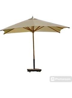 Generic Beech wood polyethylene umbrella, 3 meters, with base, wheels and brakes.  - Image 2