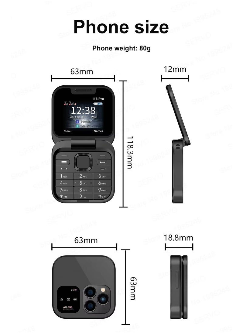 Hope - Hope i16 Pro Dual SIM Mobile Phone, 1.77 inch Screen, 1000mAh Battery, 2G Network Support, Video Player, Bluetooth, Radio, Social Media - Image 1