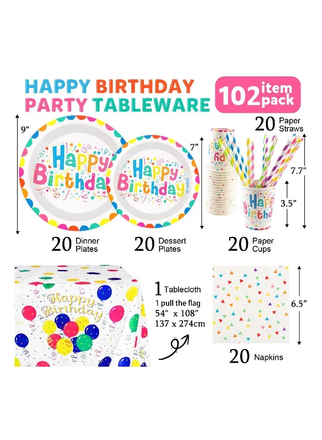 102 Pcs Birthday Party Tableware Set - Image 2
