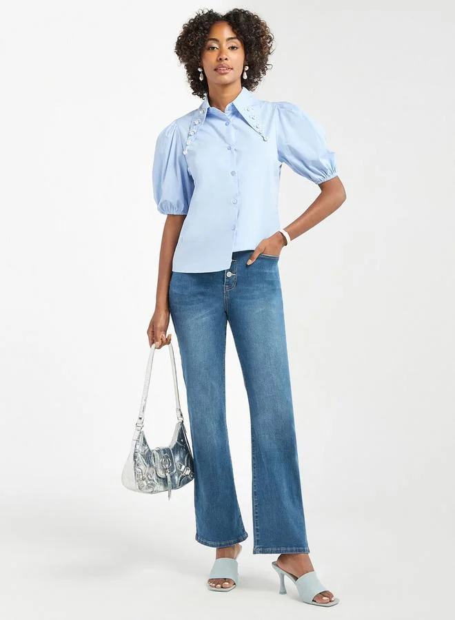 Splash FAV Solid Flared Leg Jeans with Pockets