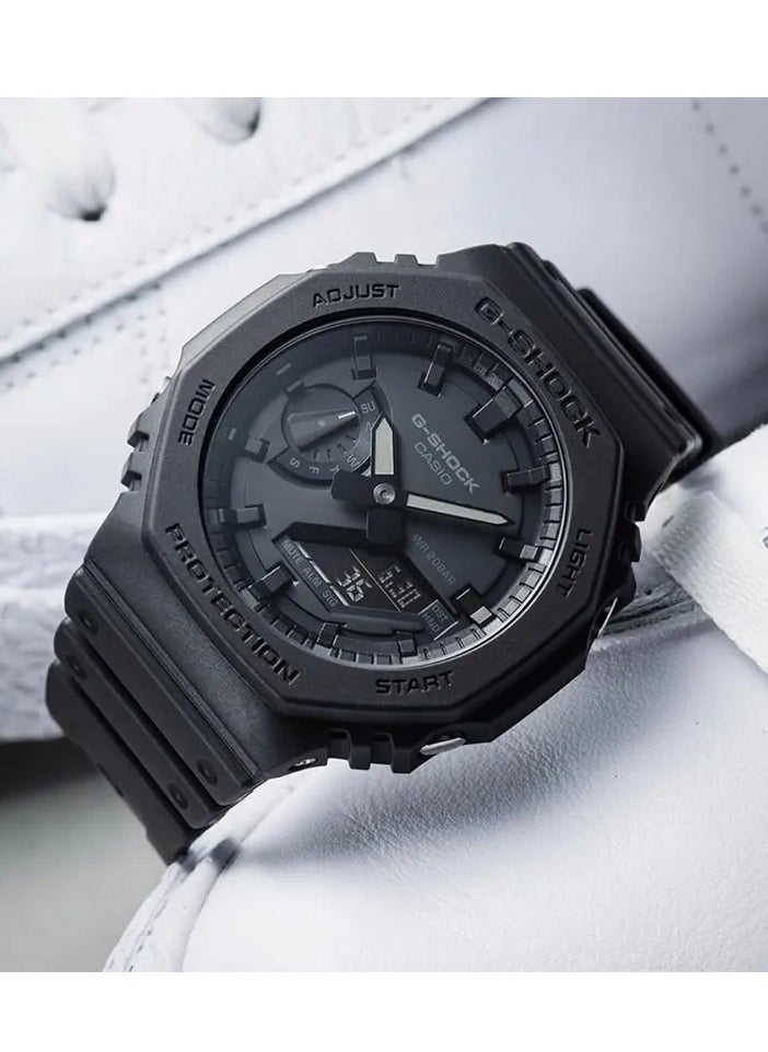 G-SHOCK Men's Stylish Analog Digital Quartz Watch - GA-2100-1A1DR Black Dial, Black Band  - Image 3