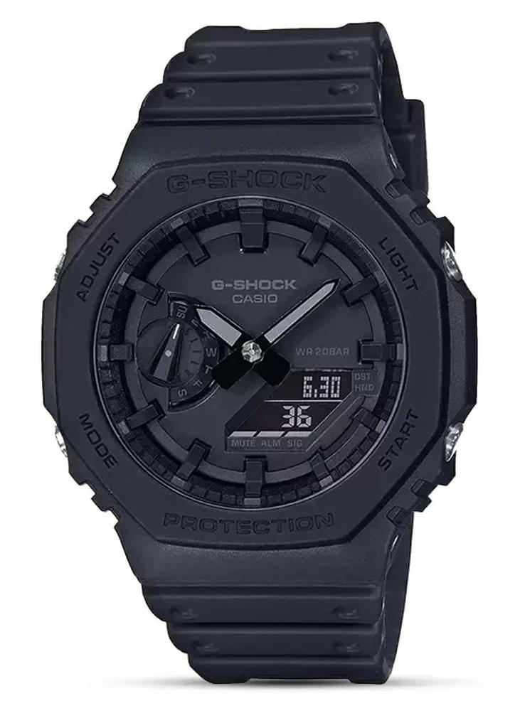 G-SHOCK Men's Stylish Analog Digital Quartz Watch - GA-2100-1A1DR Black Dial, Black Band - Image 1