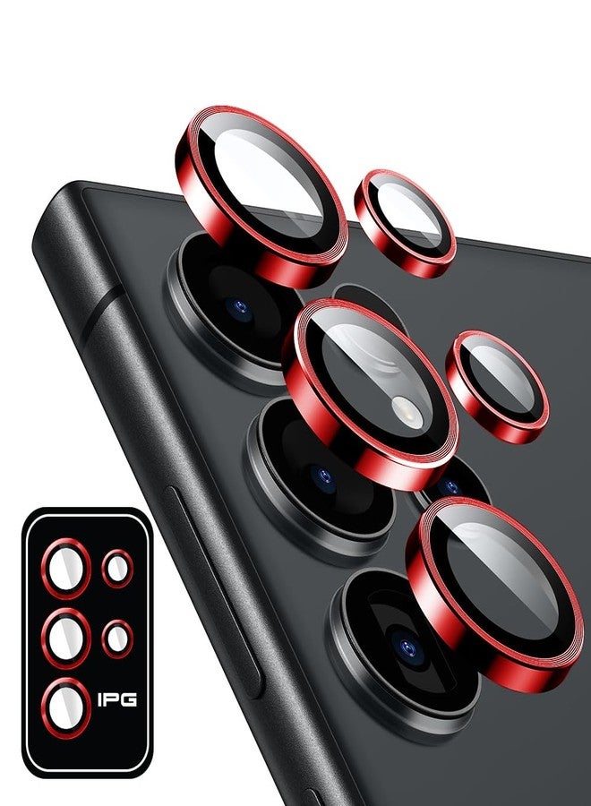 IPG ProLENS CD Aluminum Frame Camera Lens Protector for Samsung Galaxy S24 Ultra, Alumina Silicate Tempered Class, HD Clarity, Scratch-Resistant, Individual Lens Cover for GlxyS24ultCDred - Image 1