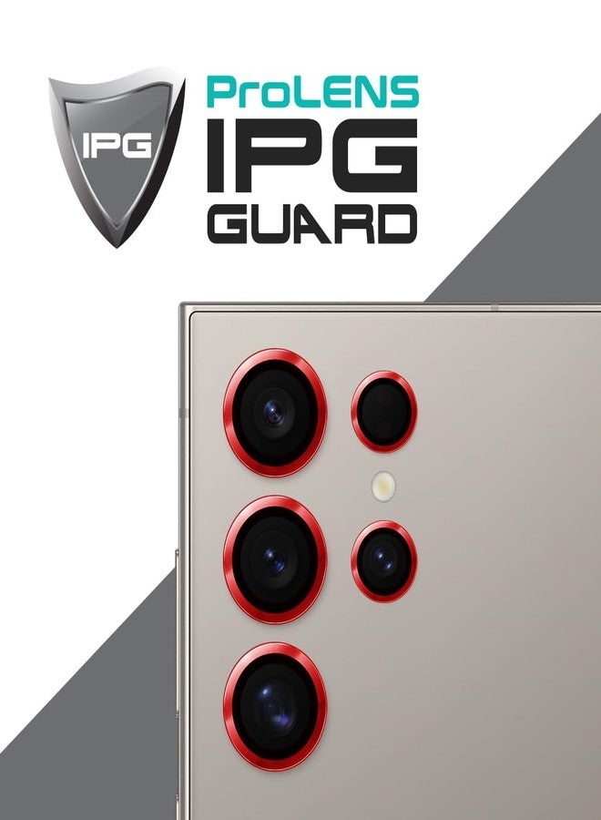 IPG ProLENS CD Aluminum Frame Camera Lens Protector for Samsung Galaxy S24 Ultra, Alumina Silicate Tempered Class, HD Clarity, Scratch-Resistant, Individual Lens Cover for GlxyS24ultCDred - Image 3