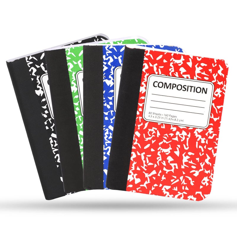 Manaloom Mini Composition Notebooks, Mini Composition Books Bulk, Small Pocket Notebook, for Kids Students College Office, Pocket Size Journaling Notebooks, 4 Colors, 4.5 x 3.25 inch, 80 Sheets/Book (12 Pack) - Image 2