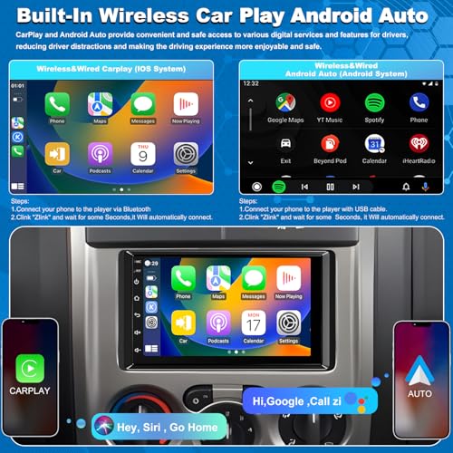 Aitrenlu Car Radio for Chevy Silverado 1500/2500/3500 2003 2004 2005 2006, Tahoe 2003-2006, GMC Sierra 1500/2500/3500 2003-2006, Yukon 2004-2006, 7" Touch Screen Stereo, Wireless CarPlay WiFi GPS FM - Image 3