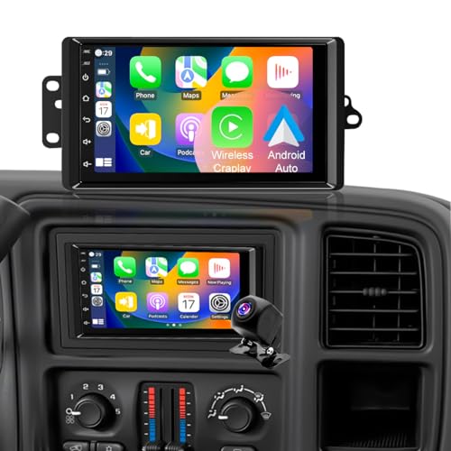 Aitrenlu Car Radio for Chevy Silverado 1500/2500/3500 2003 2004 2005 2006, Tahoe 2003-2006, GMC Sierra 1500/2500/3500 2003-2006, Yukon 2004-2006, 7" Touch Screen Stereo, Wireless CarPlay WiFi GPS FM - Image 1
