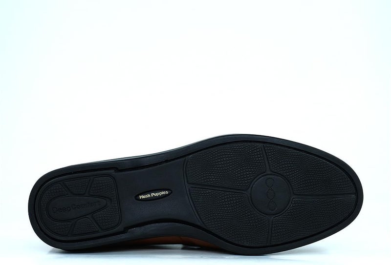 HUSH PUPPIES Tan Leather Slip-On Shoes - Image 5