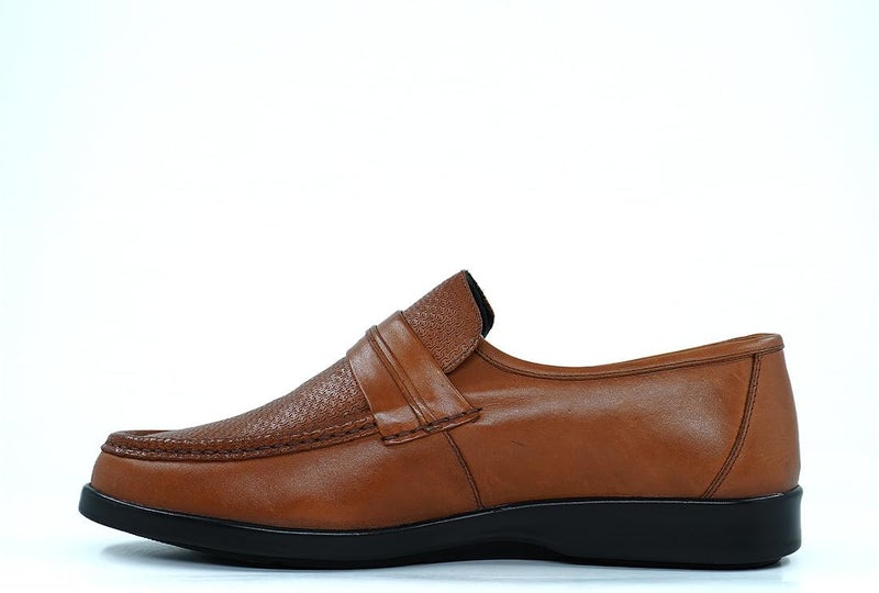 HUSH PUPPIES Tan Leather Slip-On Shoes - Image 3
