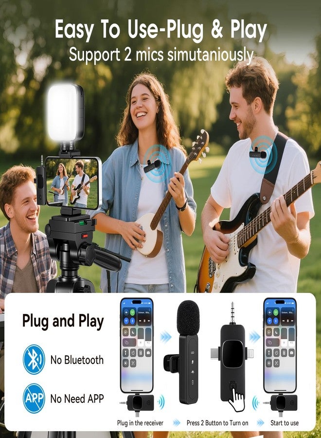 Heliora Vlogging Kit with Wireless Lavalier Microphone for iPhone, Android, YouTube Starter kit Content Creator Equipment with 60” Extendable Fullsize Tripod, Soft Light for Vlogging, YouTube, TikTok - Image 3
