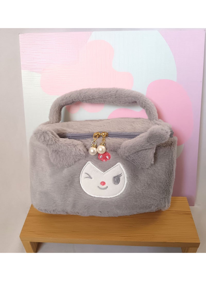 Sanrio 20*12*10cm Sanrio Kuromi Handbag For Make Up And Daily Use 