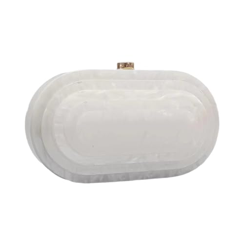 GSYPS Acrylic Clutch Purse Marbled Evening Handags Elegant Shoulder Bag for Wedding Cocktail Party Prom C-White - Image 1