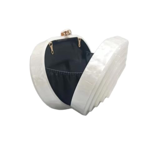 GSYPS Acrylic Clutch Purse Marbled Evening Handags Elegant Shoulder Bag for Wedding Cocktail Party Prom C-White - Image 3