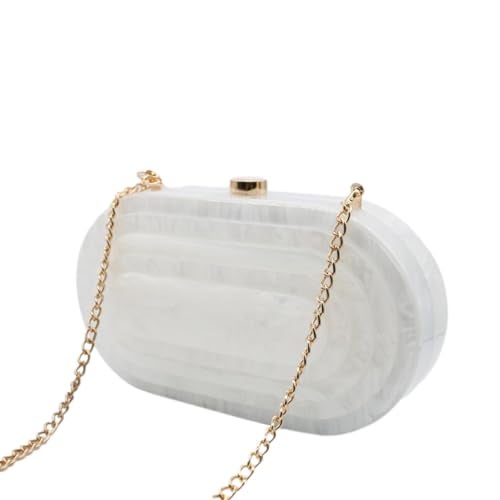 GSYPS Acrylic Clutch Purse Marbled Evening Handags Elegant Shoulder Bag for Wedding Cocktail Party Prom C-White - Image 5
