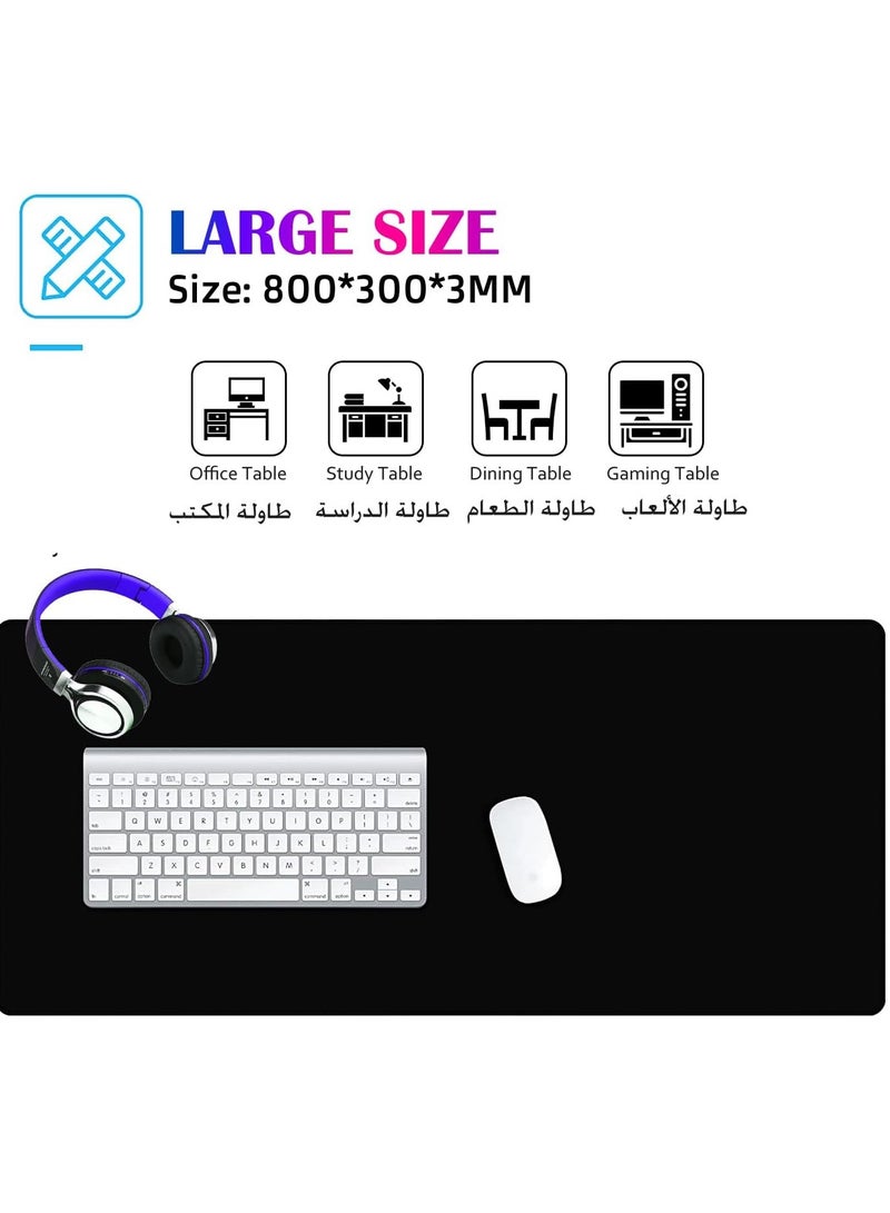 وسادة ماوس Wukong سوداء بسمك 3 مم 800 مم * 300 مم، وسادة ماوس كبيرة ناعمة وملساء للألعاب مع قاعدة مطاطية غير قابلة للانزلاق للعمل في المنزل والمكتب (Game CG 2) - Image 3