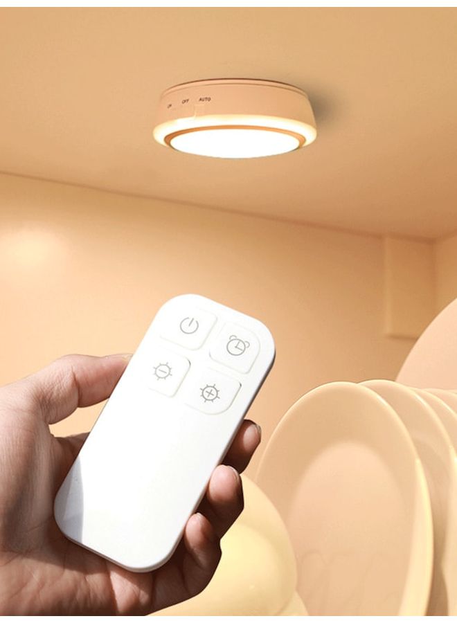 LED Ceiling Lamp With Remote Yellow 8x2.5x8cm - Image 2