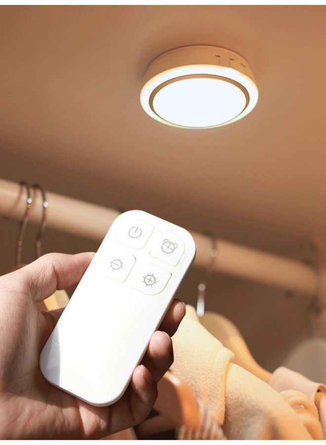 LED Ceiling Lamp With Remote Yellow 8x2.5x8cm - Image 1
