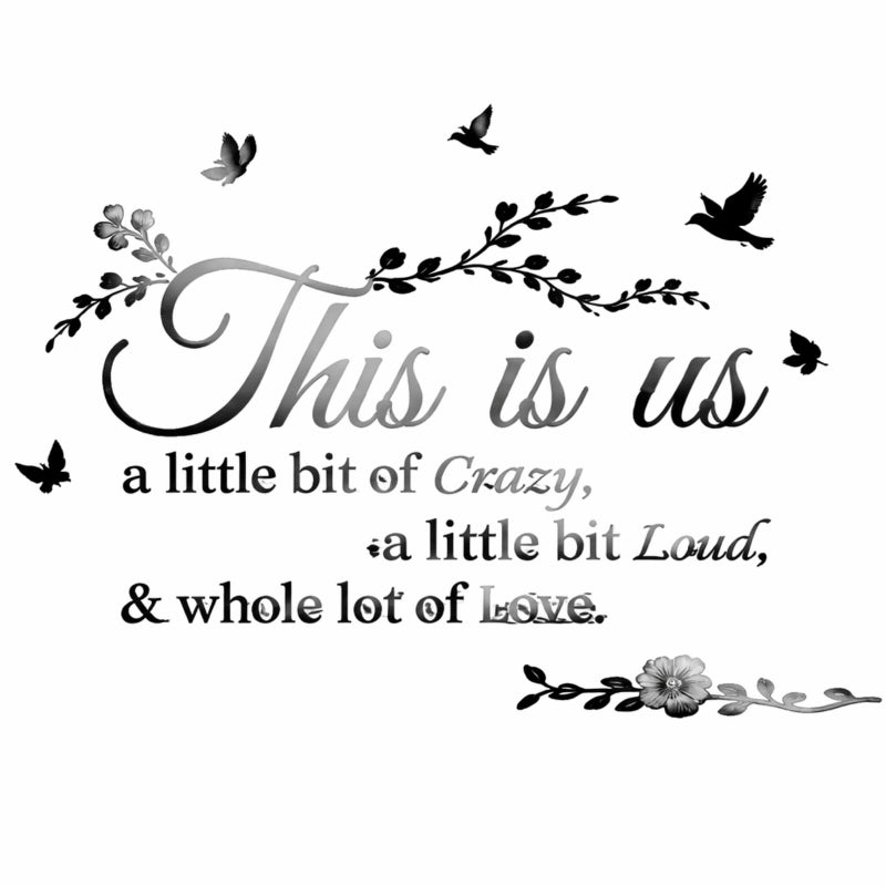 Outus Living Room Wall Decor 3D Acrylic Mirror This is Us Wall Letter Stickers Sign Removable Family Tree Inspirational Quote Decal DIY Art Motivational Decor for Living Room Home Decoration Bedroom - Image 1