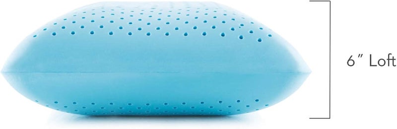 MALOUF Z Shoulder Zoned Dough Memory Foam Pillow  Gel Infused  Premium Tencel Cover  5 Year US Warranty  Mid Loft  Queen Blue - Image 4