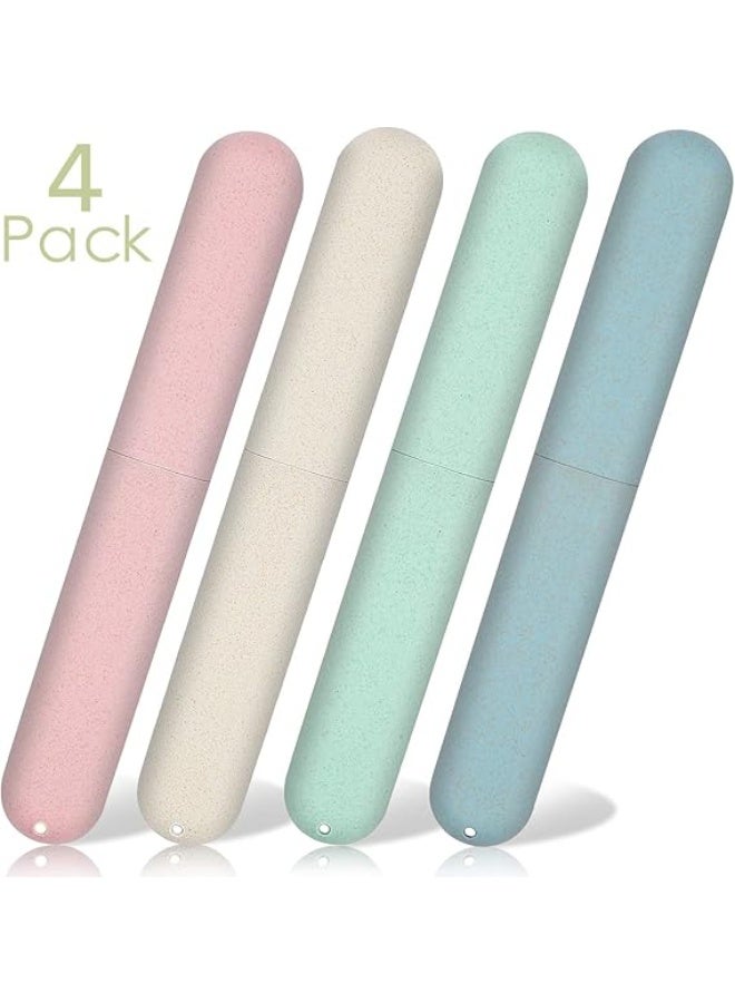 JOGAMS 4Pack Travel Toothbrush Case Portable Breathable Toothbrush Holder for Travel Camping School Home - Image 2
