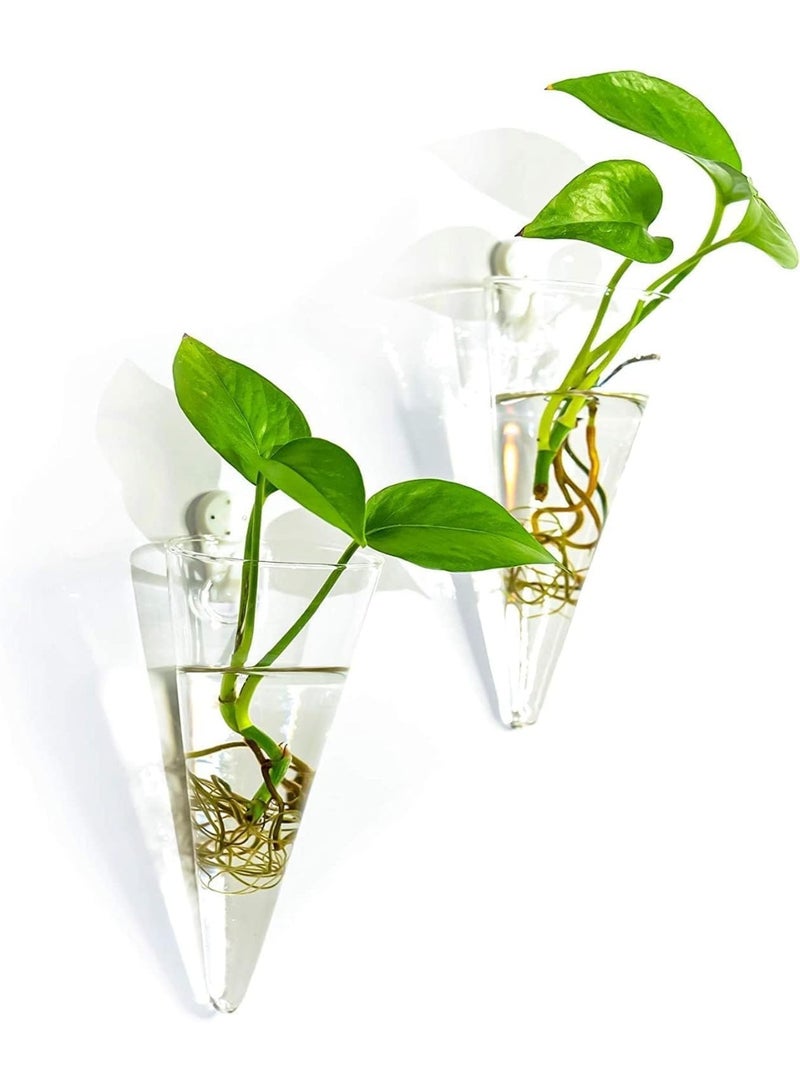 HZYH 2 Pcs Wall Plant Holder, Levitating Succulent Planter Hanging Glass Terrarium, Flower Vase Propagation Stations, Water Saving, for Indoor Kitchen Home Mounted Decor, Plant  Gifts - Image 4