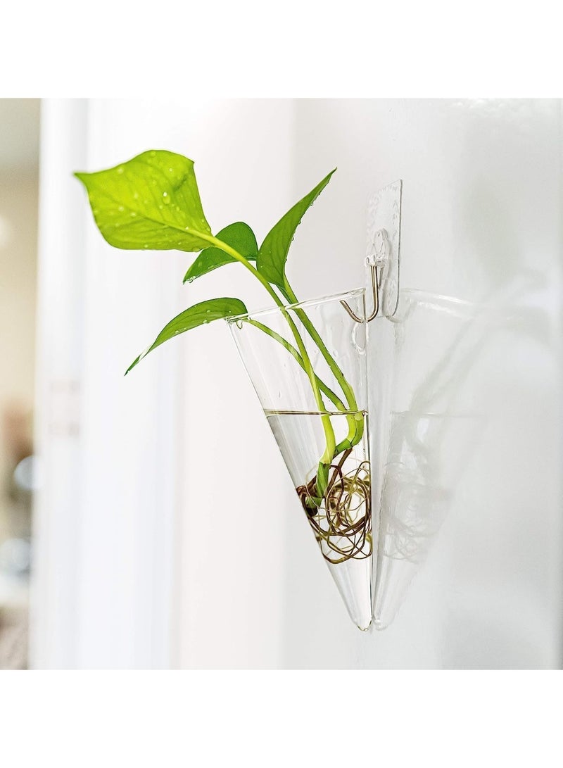 HZYH 2 Pcs Wall Plant Holder, Levitating Succulent Planter Hanging Glass Terrarium, Flower Vase Propagation Stations, Water Saving, for Indoor Kitchen Home Mounted Decor, Plant  Gifts - Image 3